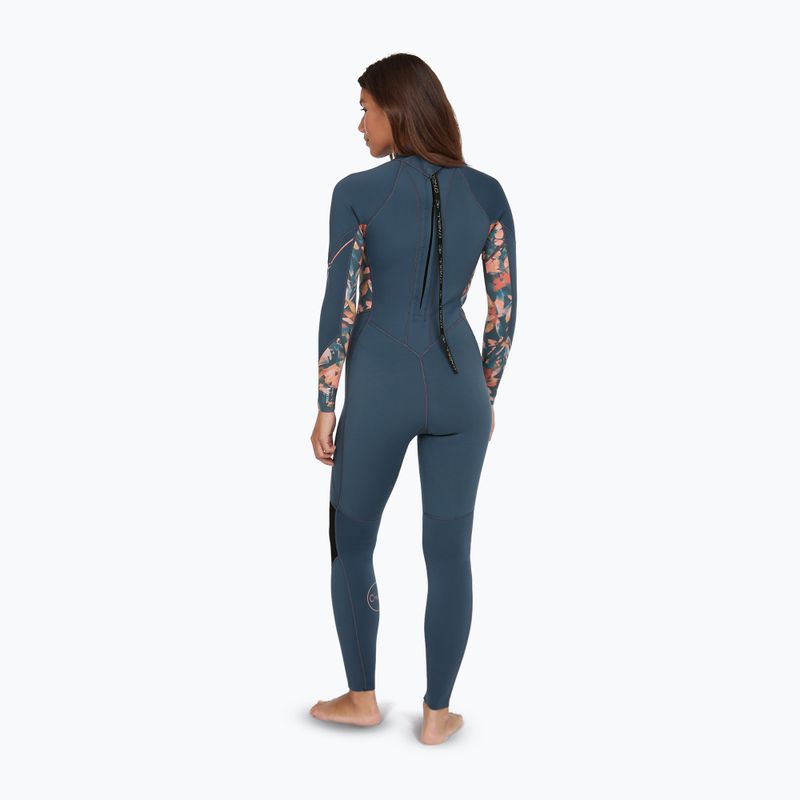 Moteriškas plaukimo hidrokostiumas O'Neill Bahia 3/2 Back Zip Full copen blue/painted tropics/painted tropics 2