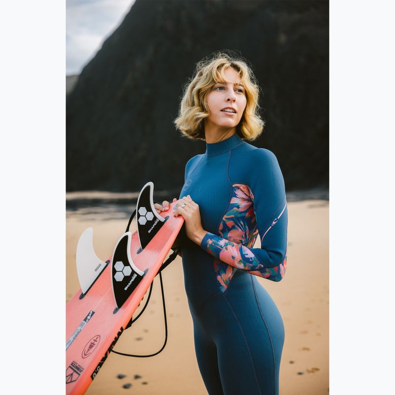 Moteriškas plaukimo hidrokostiumas O'Neill Bahia 3/2 Back Zip Full copen blue/painted tropics/painted tropics 12