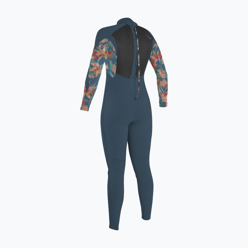 Vaikiškas plaukimo hidrokostiumas O'Neill Girls Epic 4/3 Back Zip Full copen blue/painted tropics/copen blue 2