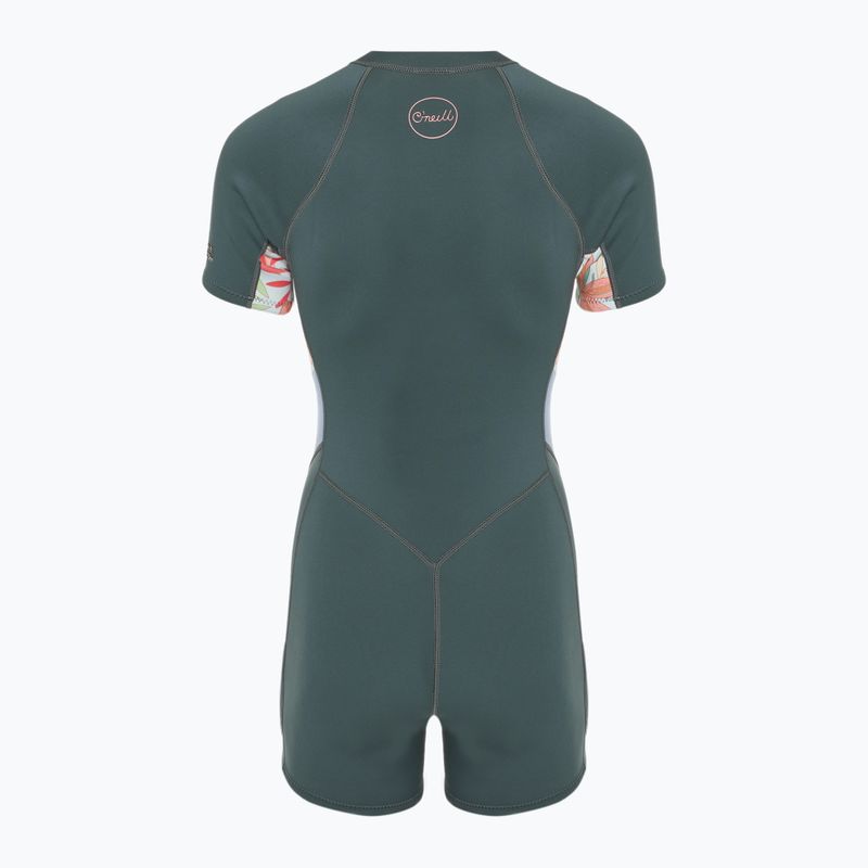 Moteriškas plaukimo hidrokostiumas O'Neill Bahia 2/1 mm Front Zip Spring shade/ arta geo/ shade 2