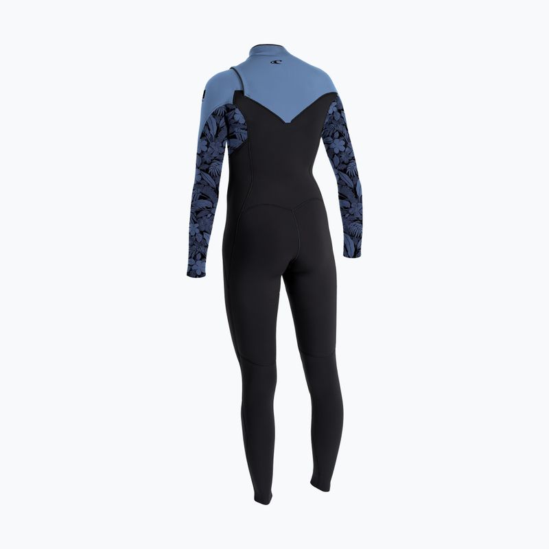 Moteriškas plaukimo kostiumas O'Neill Epic 5/4 mm Chest Zip Full black/stormy palm/faded denim 2