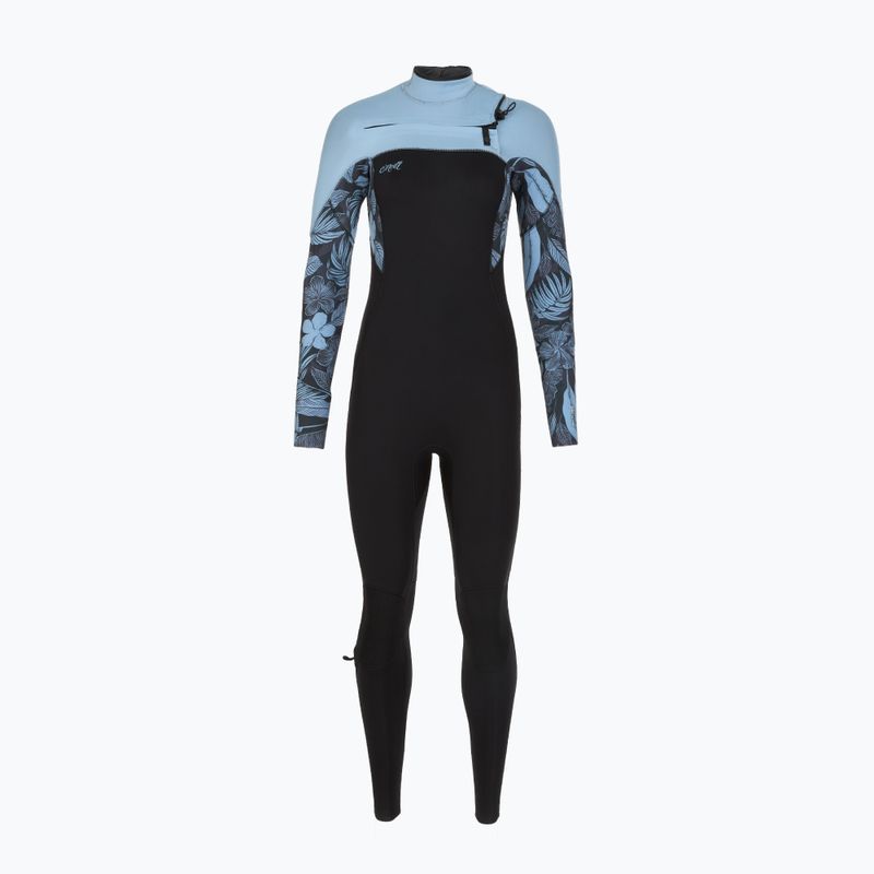 Moteriškas plaukimo kostiumas O'Neill Epic 5/4 mm Chest Zip Full black/stormy palm/faded denim 2