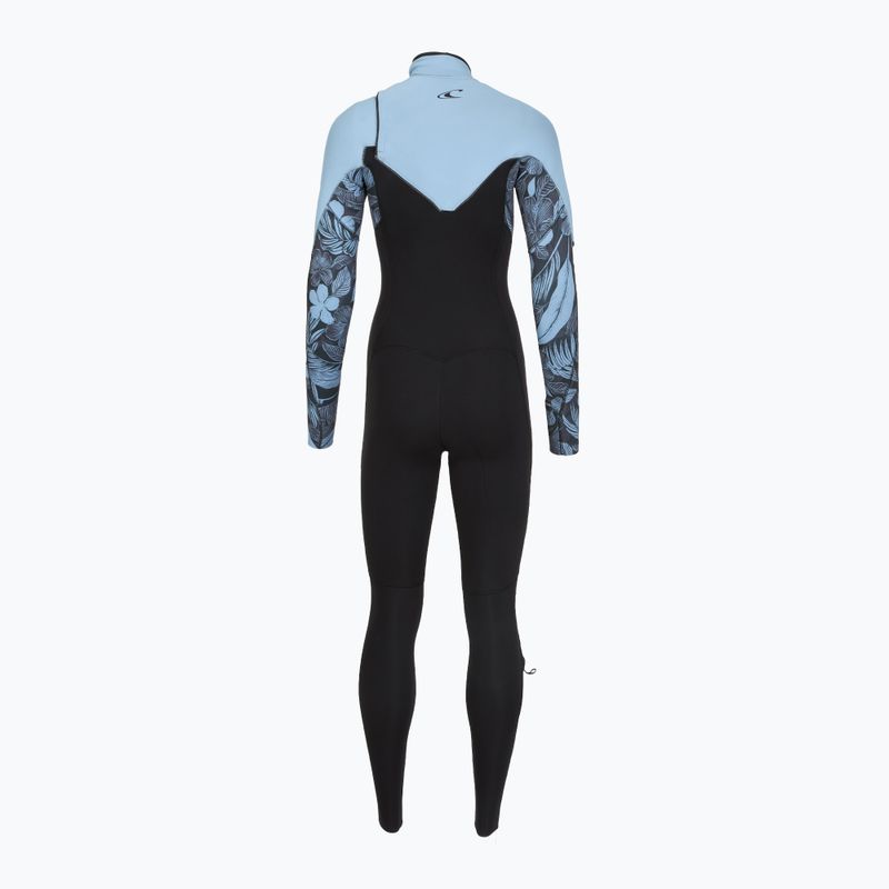 Moteriškas plaukimo kostiumas O'Neill Epic 5/4 mm Chest Zip Full black/stormy palm/faded denim 3