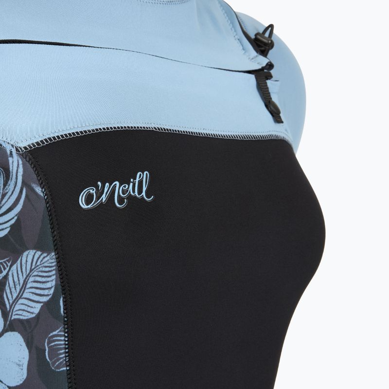 Moteriškas plaukimo kostiumas O'Neill Epic 5/4 mm Chest Zip Full black/stormy palm/faded denim 4