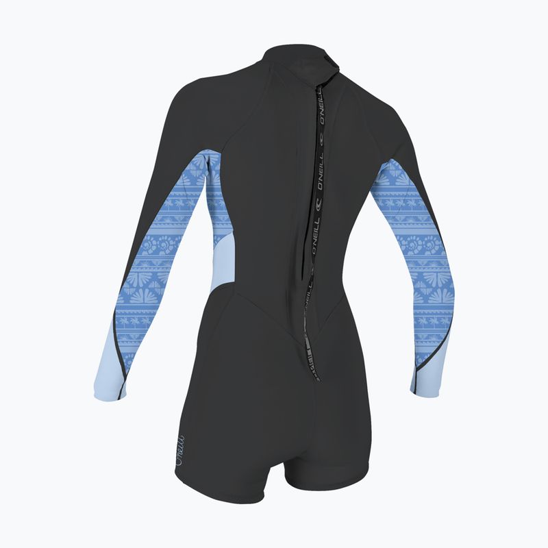 Moteriškas plaukimo kostiumas O'Neill Bahia 2/1 mm Back Zip Spring tempered steel/surf abstract 2