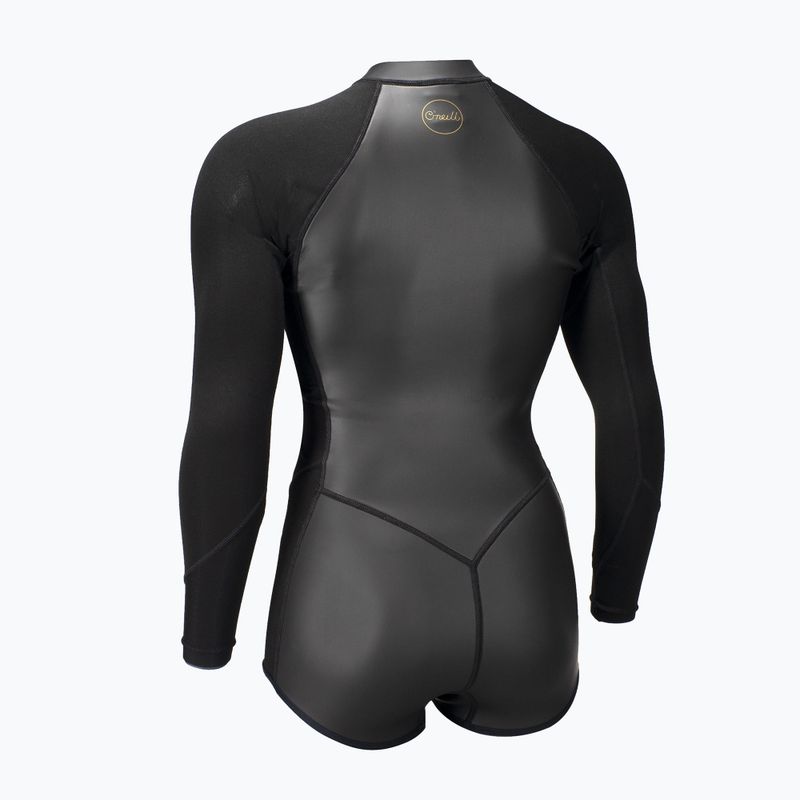 Moteriškas plaukimo kostiumas O'Neill Bahia 2/1 mm Front Zip Short Spring glide black/black 2