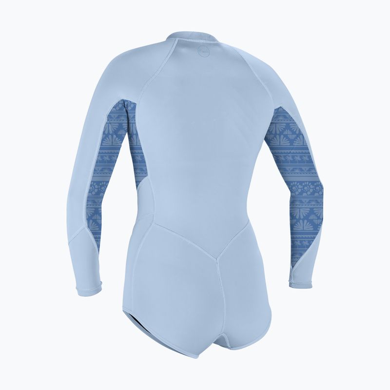 Moteriškas plaukimo kostiumas O'Neill Bahia 2/1 mm Front Zip Short Spring chambray blue/surf abstract 2