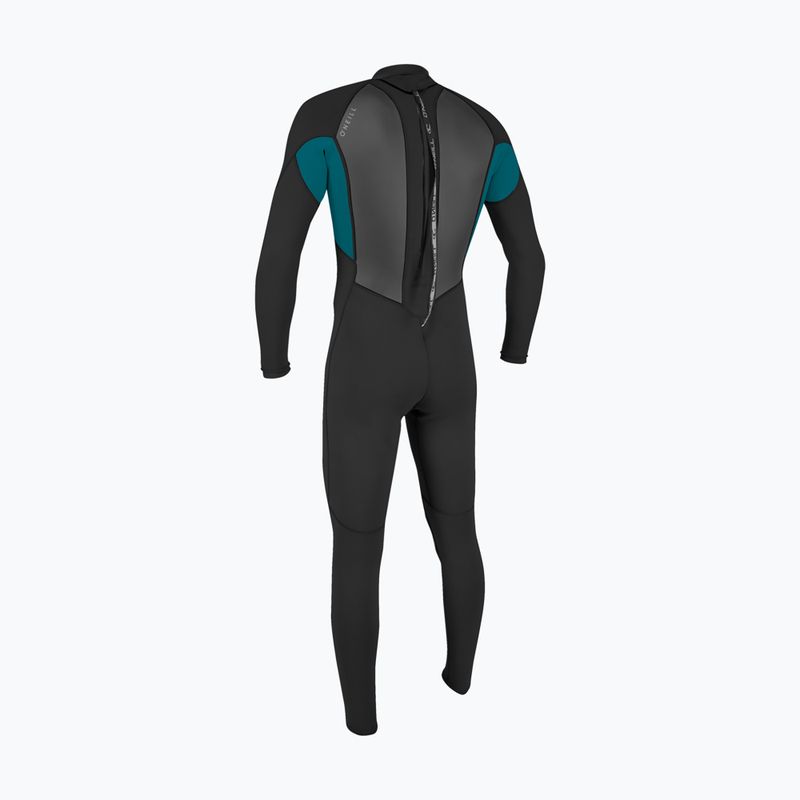Vyriškas plaukimo kostiumas O'Neill Reactor-2 3/2 Back Zip Full HJ5 black/tide pool 2