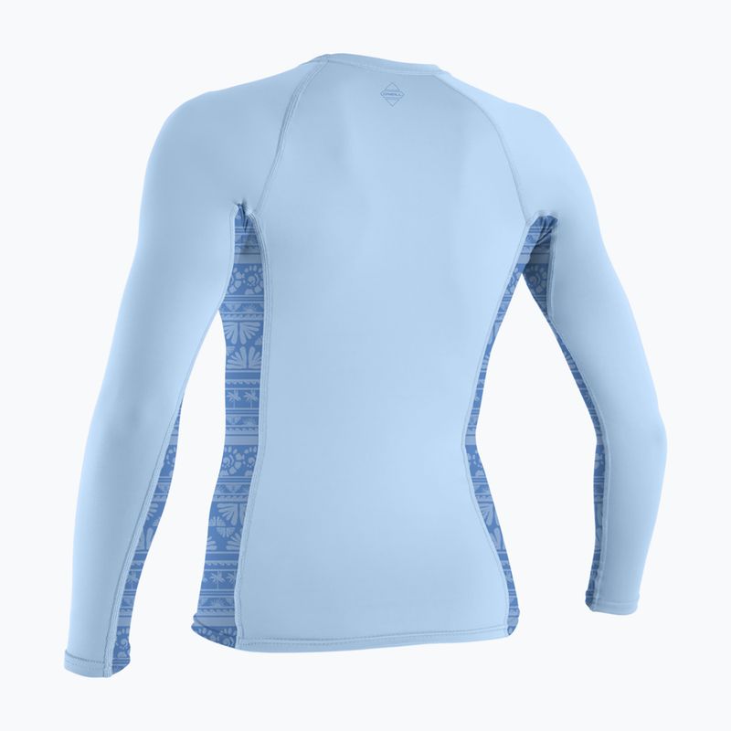 Marškinėliai ilgomis rankovėmis plaukimui O'Neill Hyperfreak Skins Rash Guard chambray blue/surf abstract 2