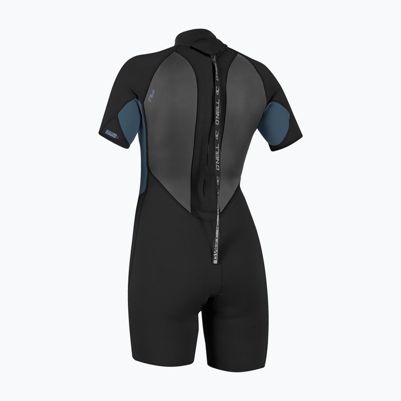 Moteriškas plaukimo kostiumas O'Neill Reactor-2 2mm Back Zip SS Spring IS7 black/copen blue 2