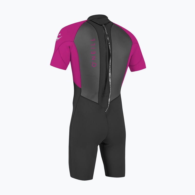 Vaikiškas plaukimo kostiumas O'Neill Youth Reactor-2 2mm Back Zip SS Spring black/berry 2