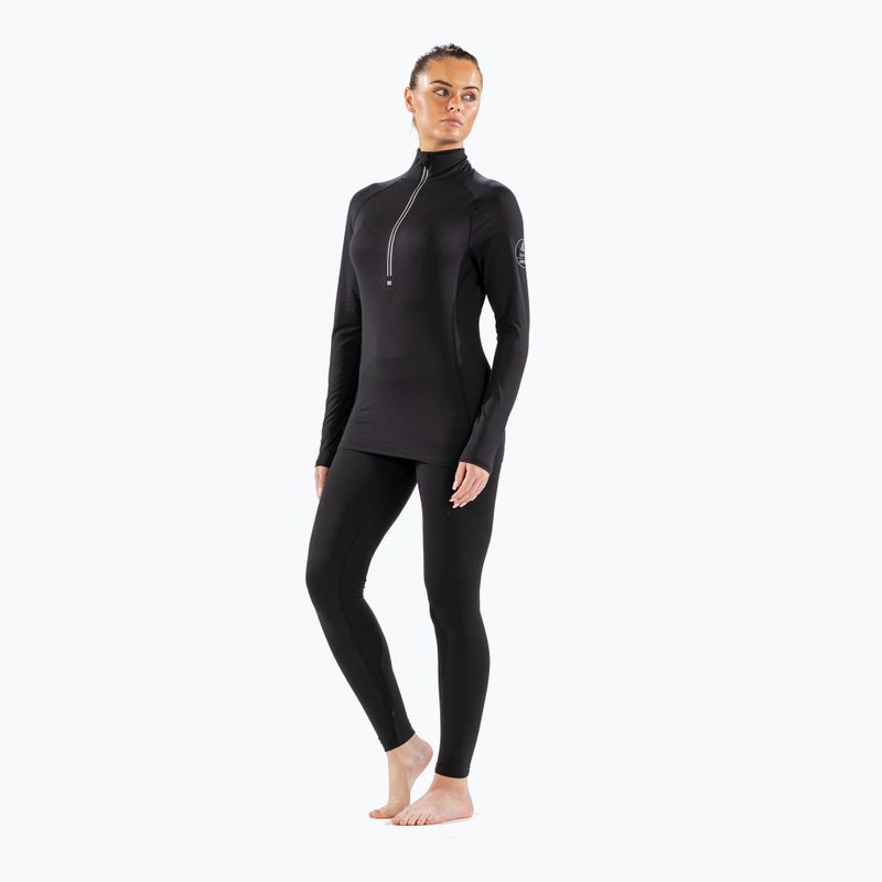 Moteriški termoaktyvūs marškinėliai su užtrauktuku Surfanic Cozy Zip Neck juodi 2