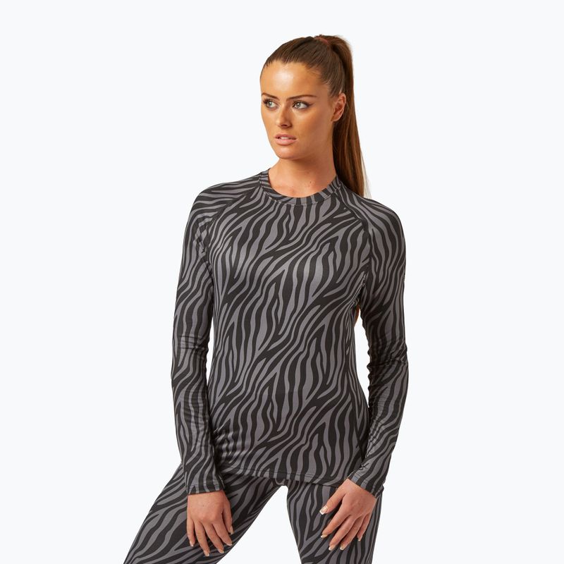 Moteriški termoaktyvūs marškinėliai Surfanic Cozy Limited Edition Crew Neck black zebra