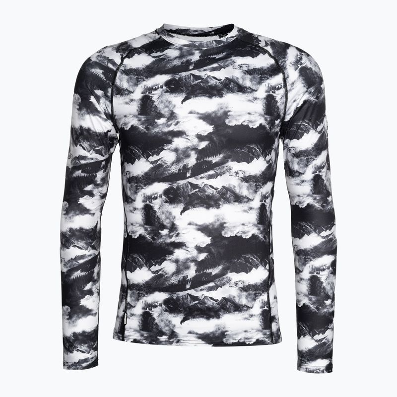 Vyriški termoaktyvūs marškinėliai ilgomis rankovėmis Surfanic Bodyfit Limited Edition Crew Neck white out print 4