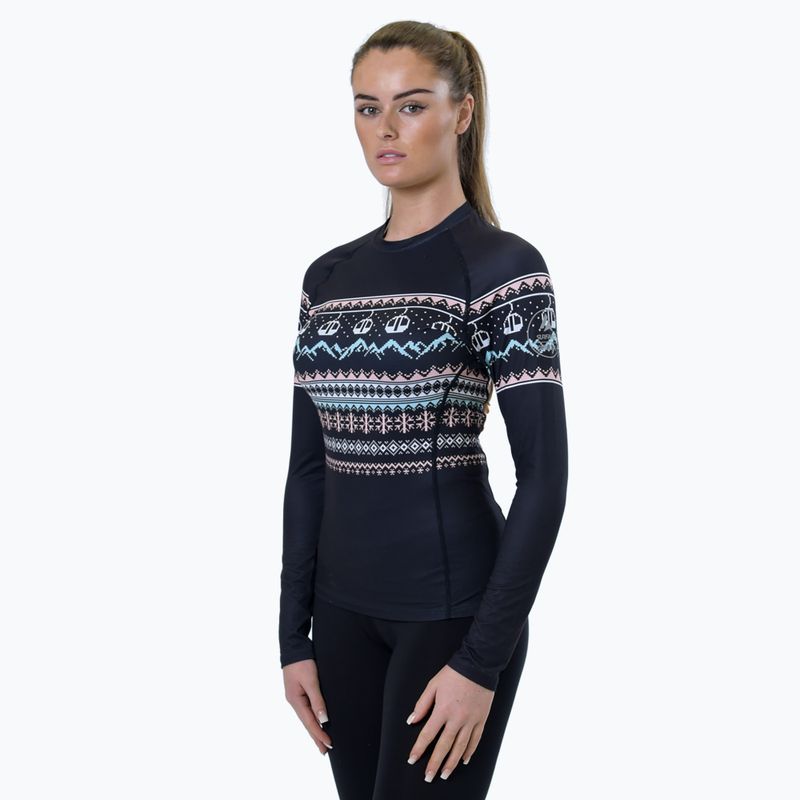 Moteriški termoaktyvūs marškinėliai Surfanic Cozy Limited Edition Crew Neck black fairisle
