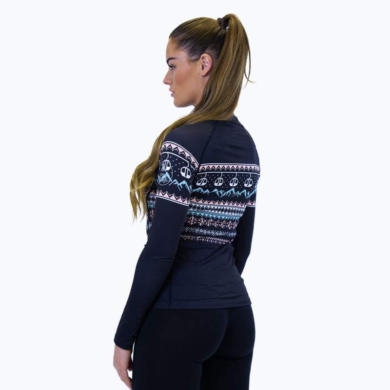Moteriški termoaktyvūs marškinėliai Surfanic Cozy Limited Edition Crew Neck black fairisle 3