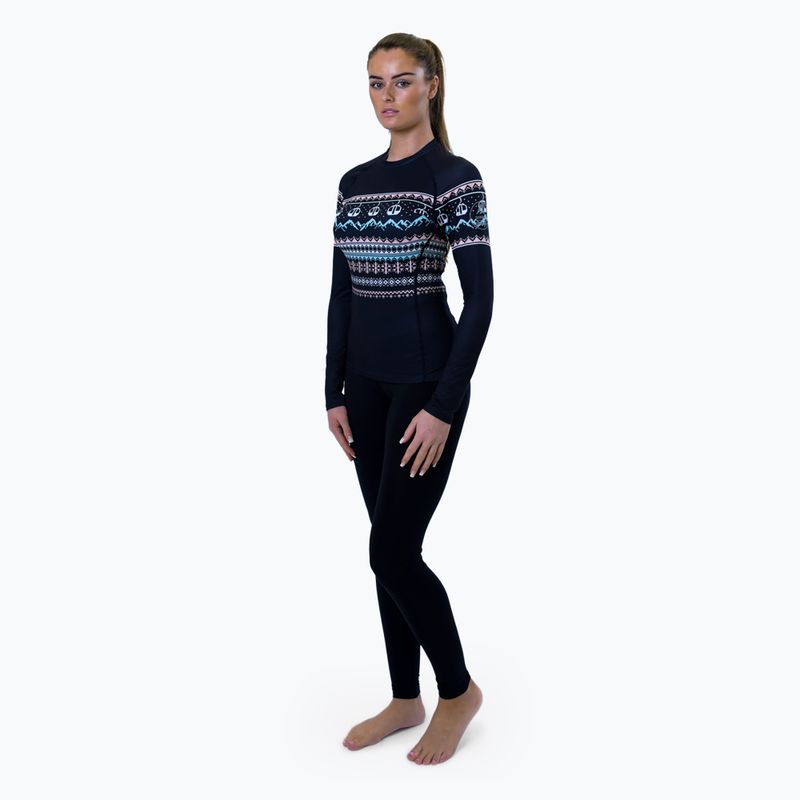 Moteriški termoaktyvūs marškinėliai Surfanic Cozy Limited Edition Crew Neck black fairisle 2