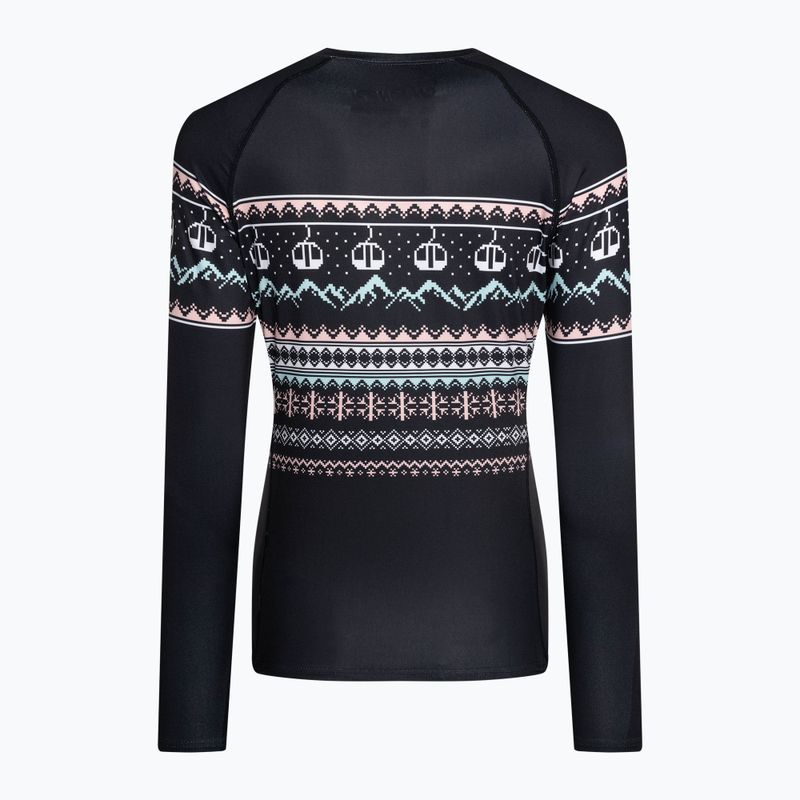 Moteriški termoaktyvūs marškinėliai ilgomis rankovėmis  Surfanic Cozy Limited Edition Crew Neck black fairisle 5