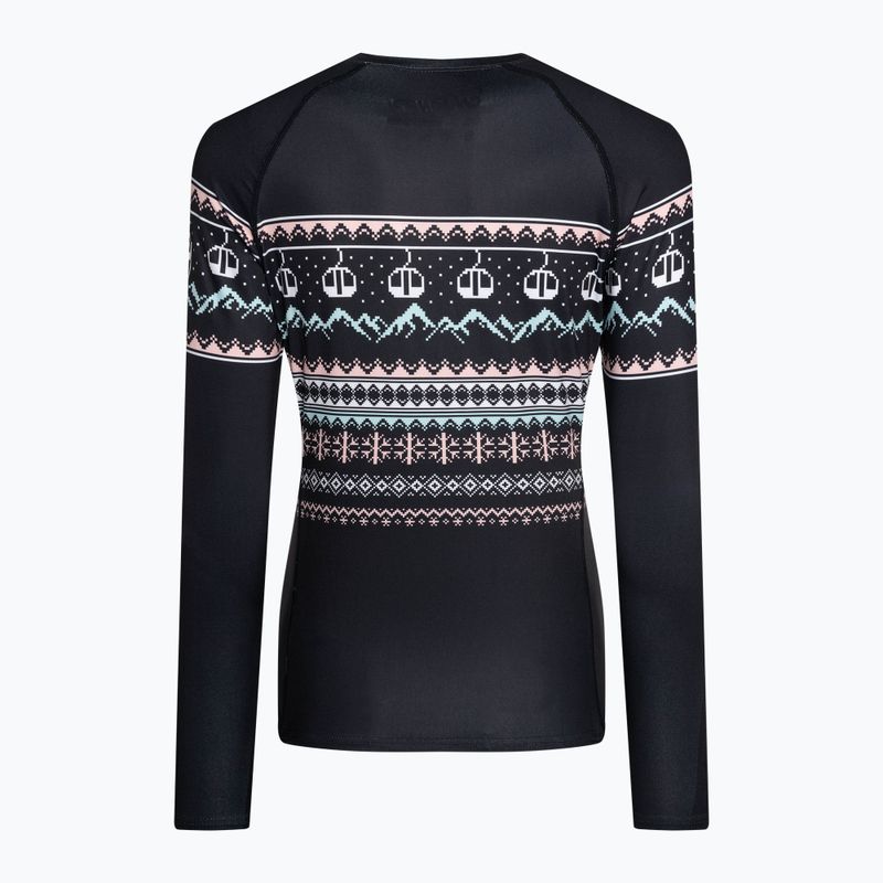 Moteriški termoaktyvūs marškinėliai Surfanic Cozy Limited Edition Crew Neck black fairisle 5