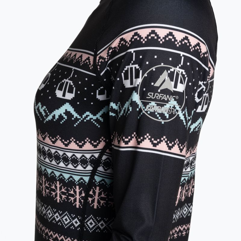 Moteriški termoaktyvūs marškinėliai Surfanic Cozy Limited Edition Crew Neck black fairisle 7