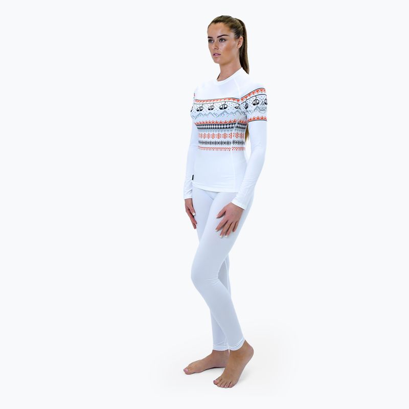 Moteriški termoaktyvūs marškinėliai Surfanic Cozy Limited Edition Crew Neck white fairisle 2