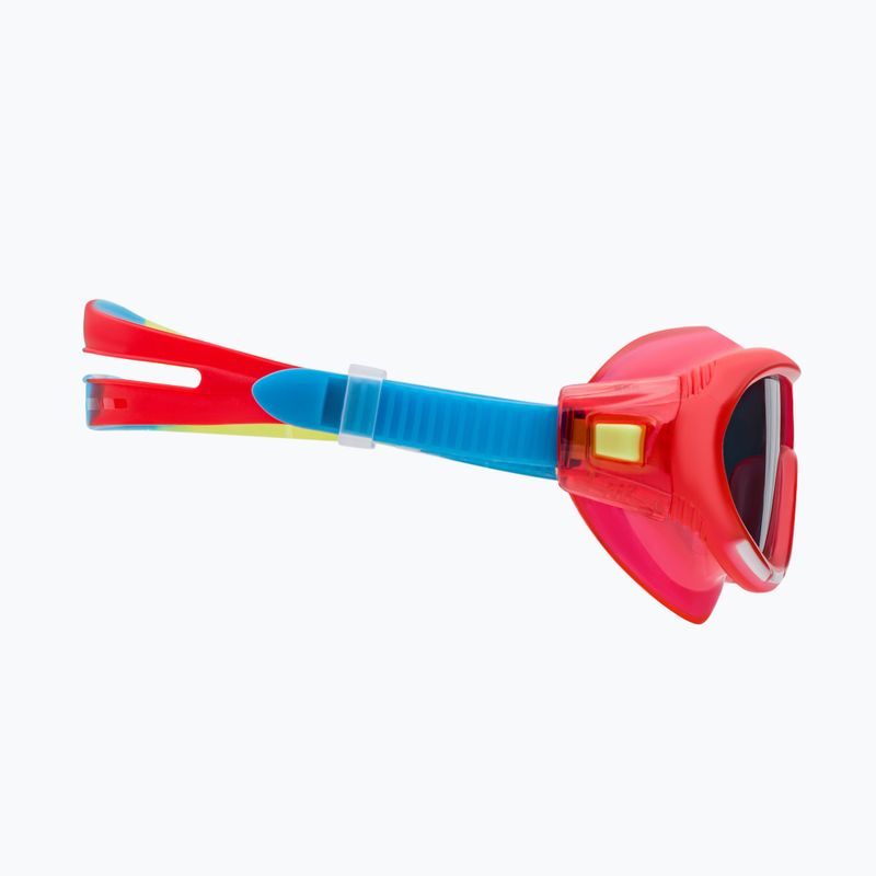 Speedo Rift Junior lava red/japonijos mėlyna/dūmų spalvos vaikiška plaukimo kaukė 8-01213B992 3