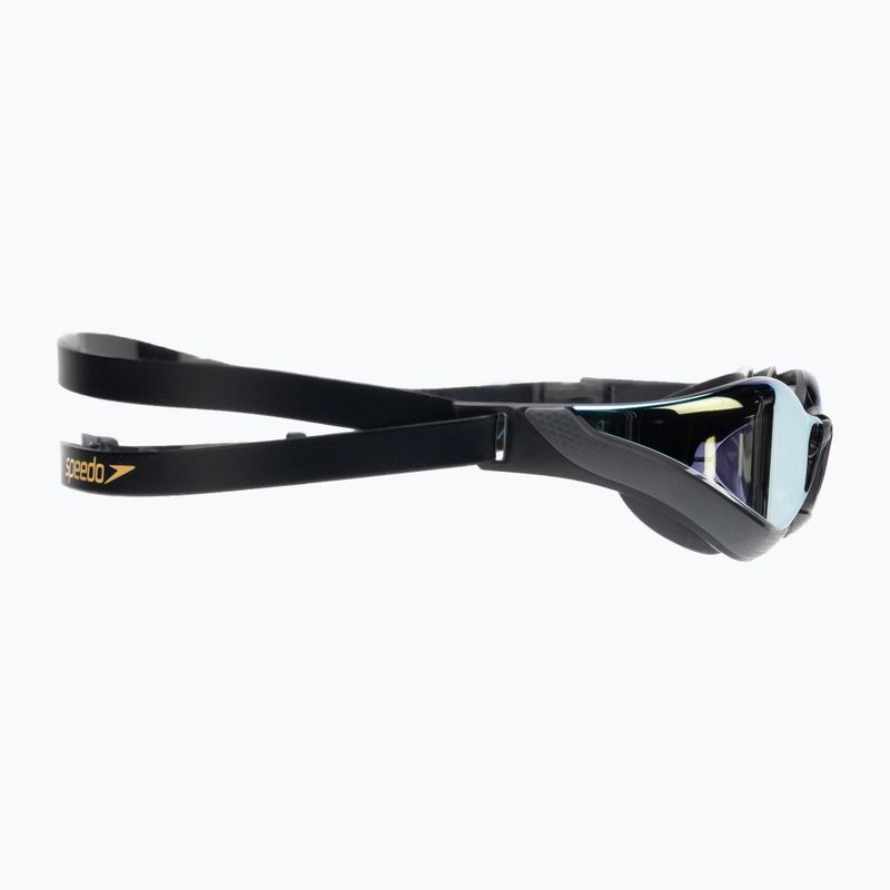 Speedo Fastskin Pure Focus Mirror plaukimo akiniai juodi/šaltai pilki/okean gold 68-11778D444 3