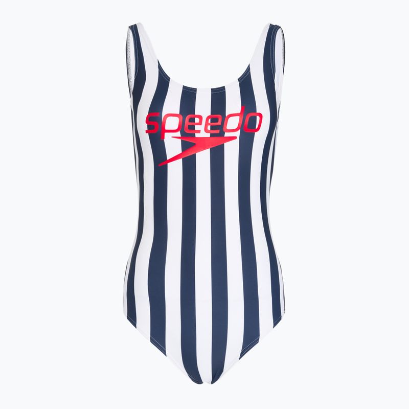 Moteriškas vientisas plaukimo kostiumas Speedo Ice Cream U-Back blue/white
