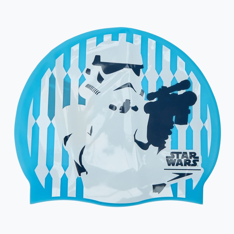 Plaukimo kepuraitė Speedo Slogan Print Star Wars Stormtrooper blue /white / grey