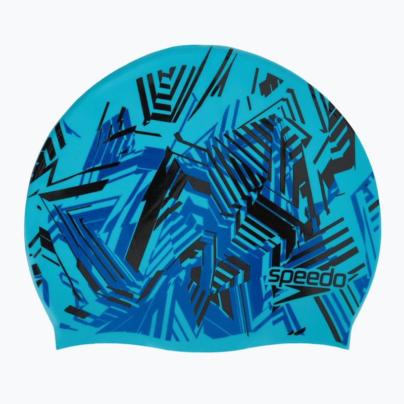 Vaikiška plaukimo kepuraitė Speedo Slogan Print blue/black