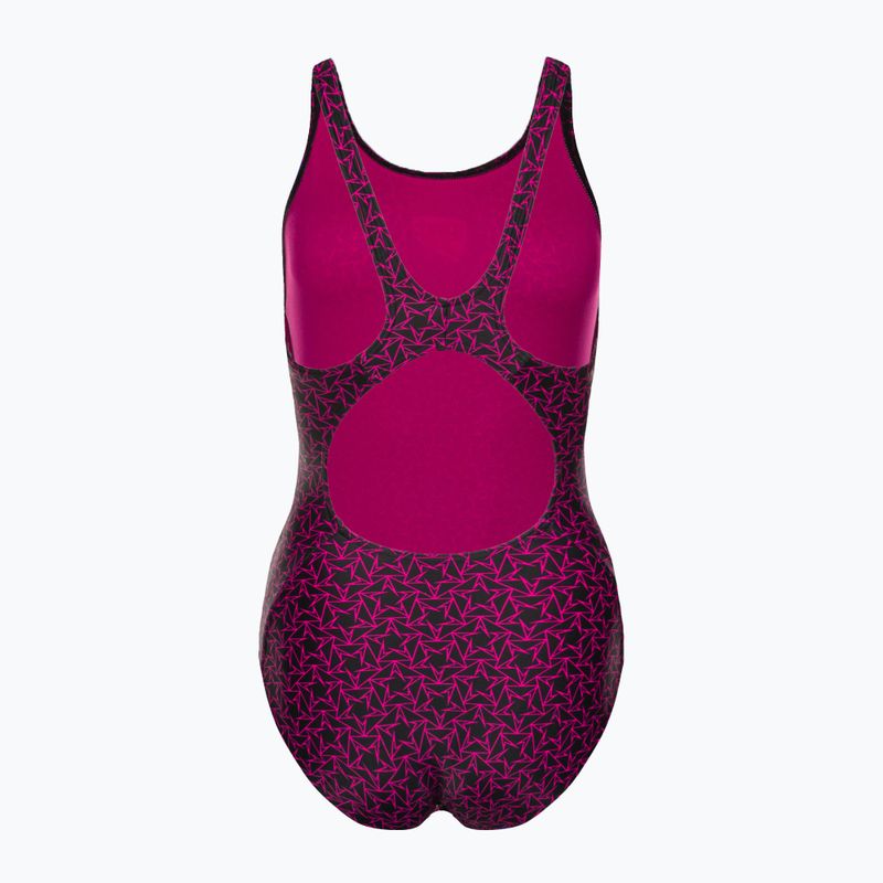 Speedo Boomstar Allover Muscleback moteriškas vientisas maudymosi kostiumėlis juoda-rožinė 68-12299B344 2