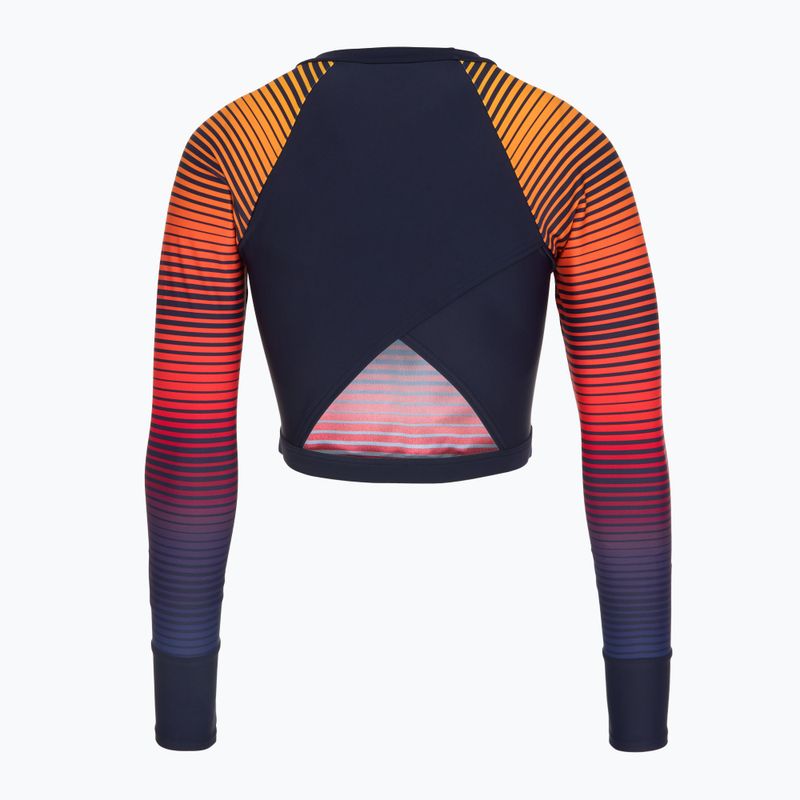 Moteriški plaukimo marškinėliai ilgomis rankovėmis Speedo Placement Wrap Back Top blue/orange 2