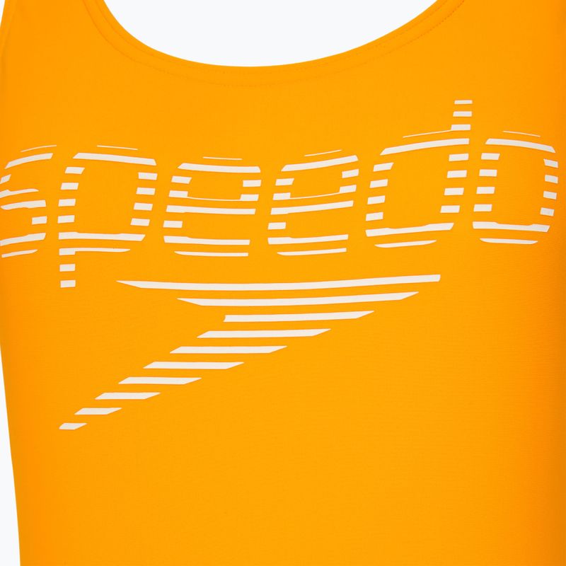 Moteriškas vientisas plaukimo kostiumas Speedo Logo Deep U-Back orange 3