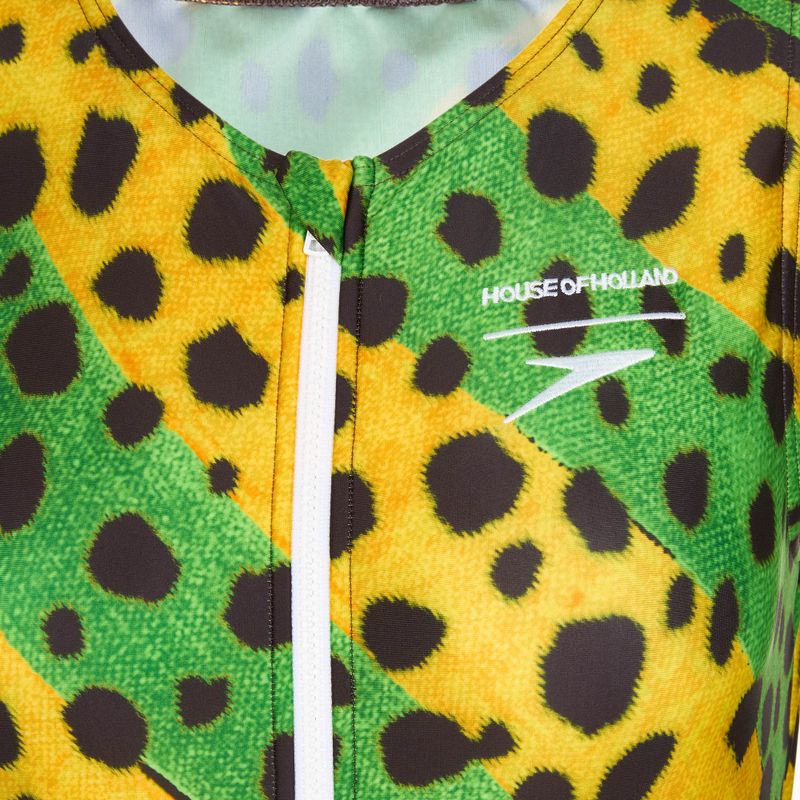 Moteriškas vientisas maudymosi kostiumėlis Speedo Placement Digital Highneck green/yellow 3