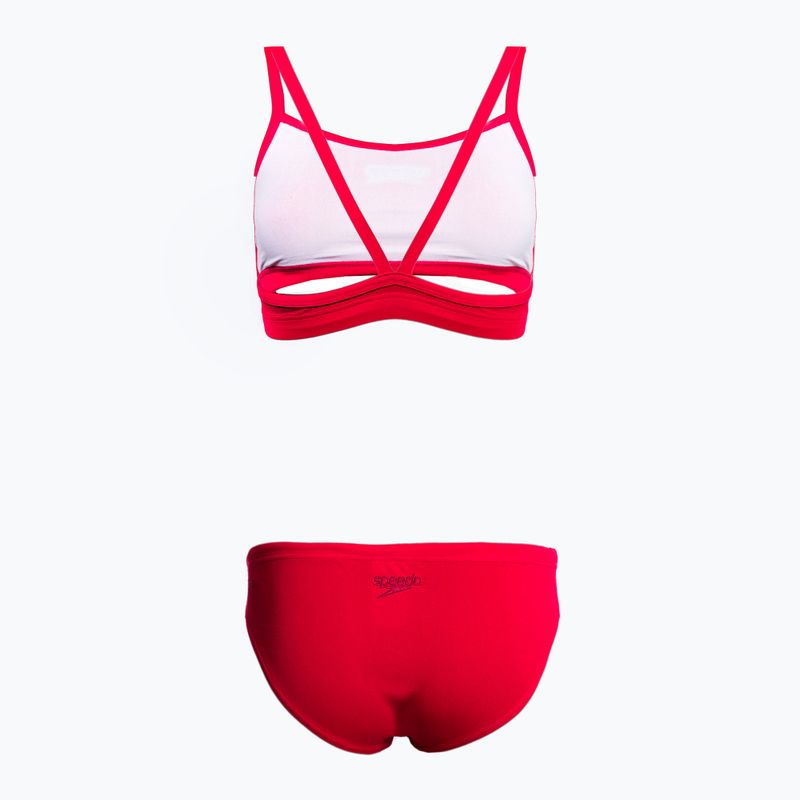 Speedo Essential Endurance+ Thinstrap Bikini moteriškas dviejų dalių maudymosi kostiumėlis red 126736446 2