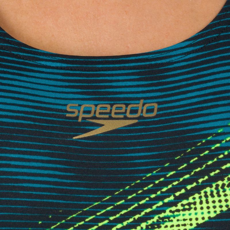 Speedo Panel Recordbreaker moteriškas vientisas maudymosi kostiumėlis juoda-mėlyna 09015F353 6