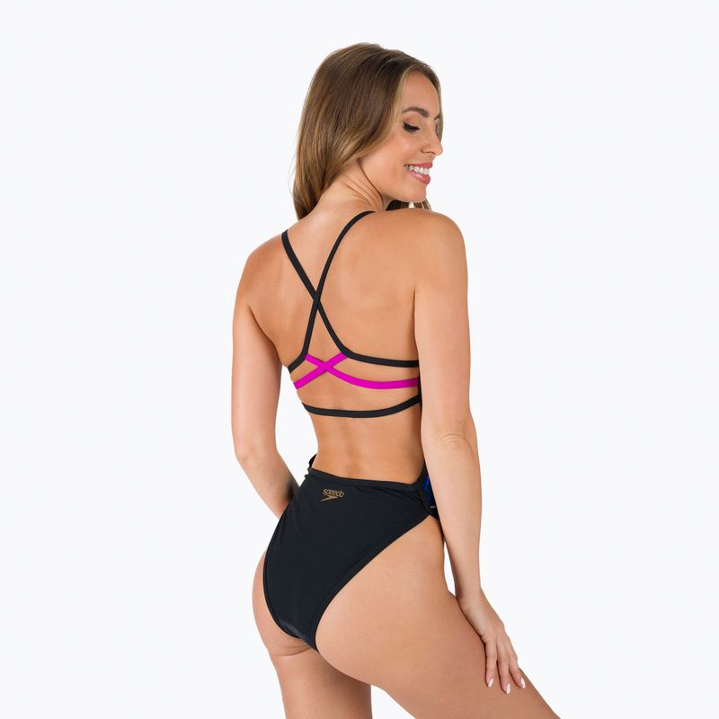 Speedo Ribbonback moteriškas vientisas maudymosi kostiumėlis juodas 68-11717F333 3