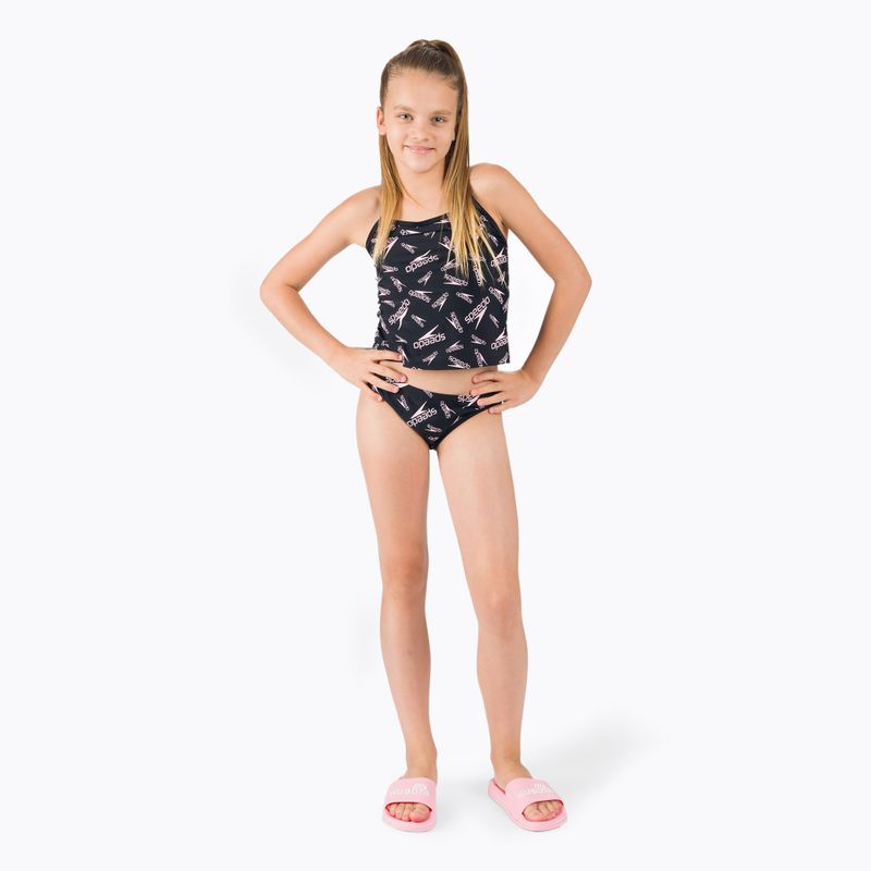 Speedo margintas vaikiškas dviejų dalių tankinis su kaklaraiščiu juodos spalvos 68-12380F390 5