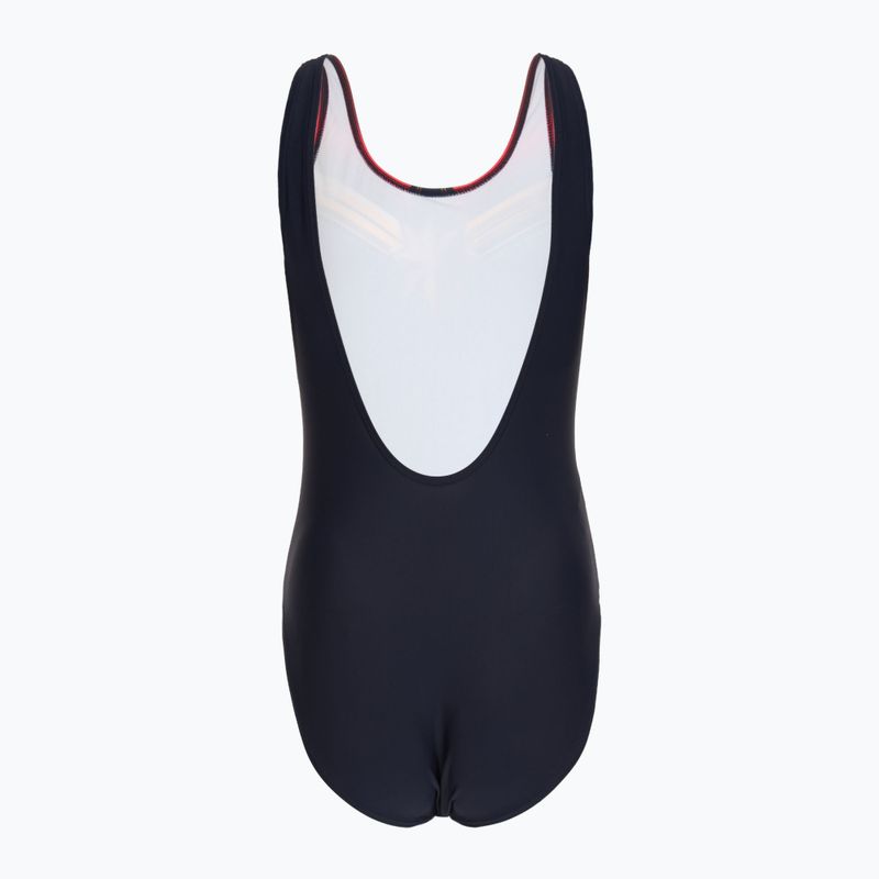 Moteriškas vientisas plaukimo kostiumas Speedo Digital Placement U-Back blue/red 2