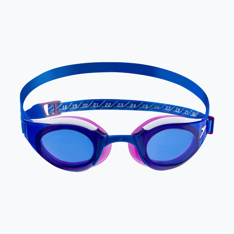 Speedo Fastskin Hyper Elite mėlynos liepsnos/divos/baltos spalvos plaukimo akiniai 68-12820F980 2