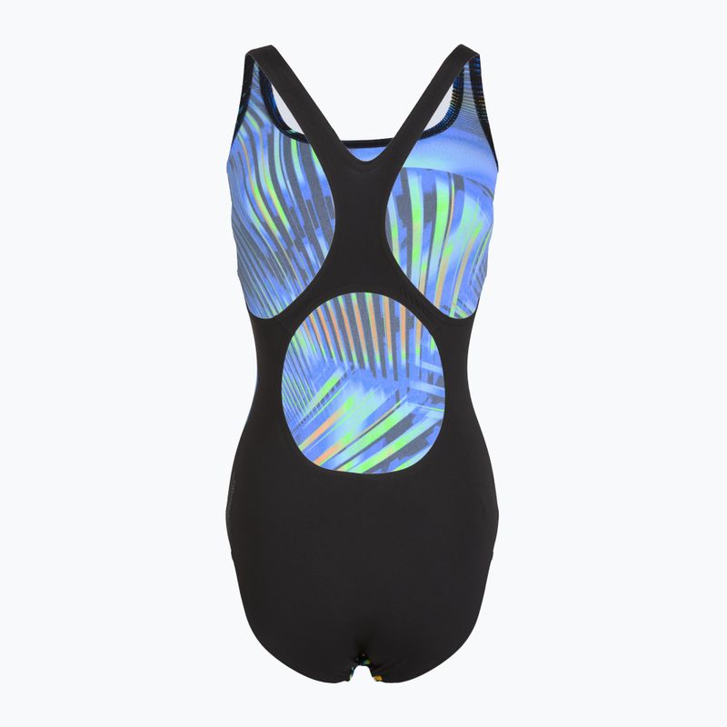 Moteriškas vientisas plaukimo kostiumas Speedo Printed Medalist black/blue 2