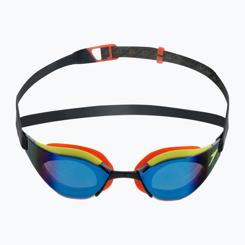 Speedo Fastskin Hyper Elite Mirror Junior juodi/šviesūs/atominės kalkės/safyras vaikiški plaukimo akiniai 68-12821G797 2