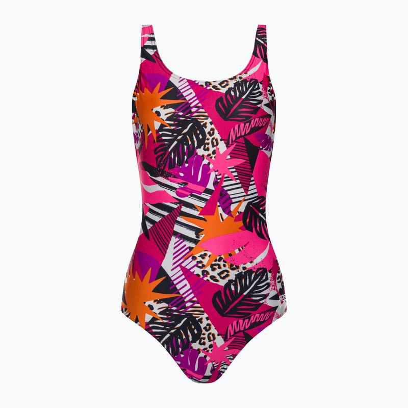 Speedo moteriškas vientisas maudymosi kostiumėlis Allover U-Back rožinės spalvos 68-07336G738