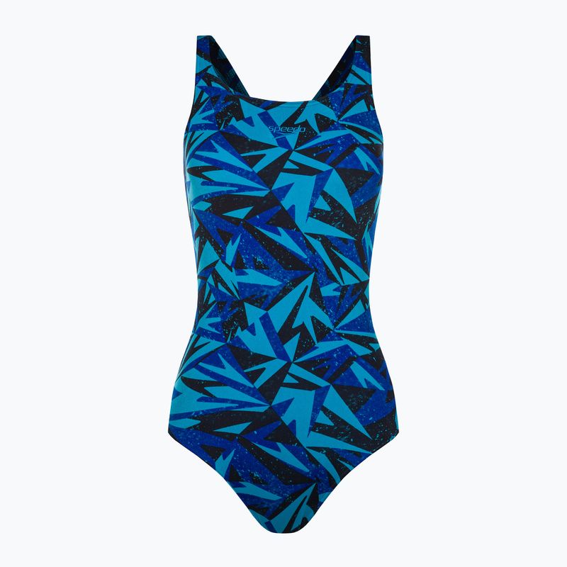 Speedo Hyperboom Allover Medalist moteriškas vientisas maudymosi kostiumėlis mėlynas 68-12199G719