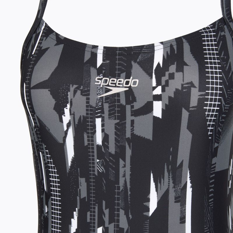 Moteriškas vientisas plaukimo kostiumas Speedo Allover Rippleback black 3
