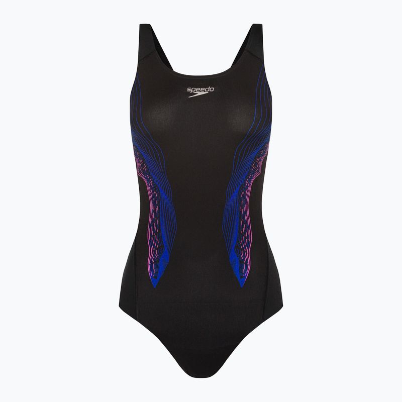 Speedo Placement Recordbreaker moteriškas vientisas maudymosi kostiumėlis juodas 68-09015G634