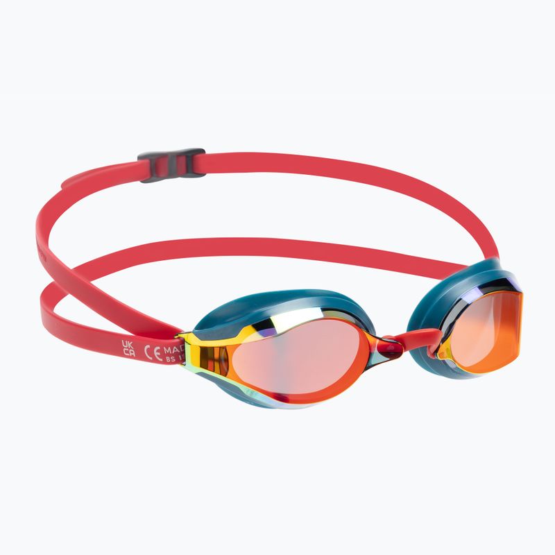Speedo Fastskin Speedsocket 2 Mirror plaukimo akiniai Phoenix red/nordic teal/fire gold 68-10897H216