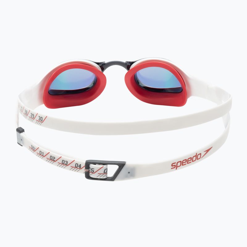 Speedo Fastskin Pure Focus Mirror plaukimo akiniai balti/fenix red/usa charcoal 68-11778H224 5