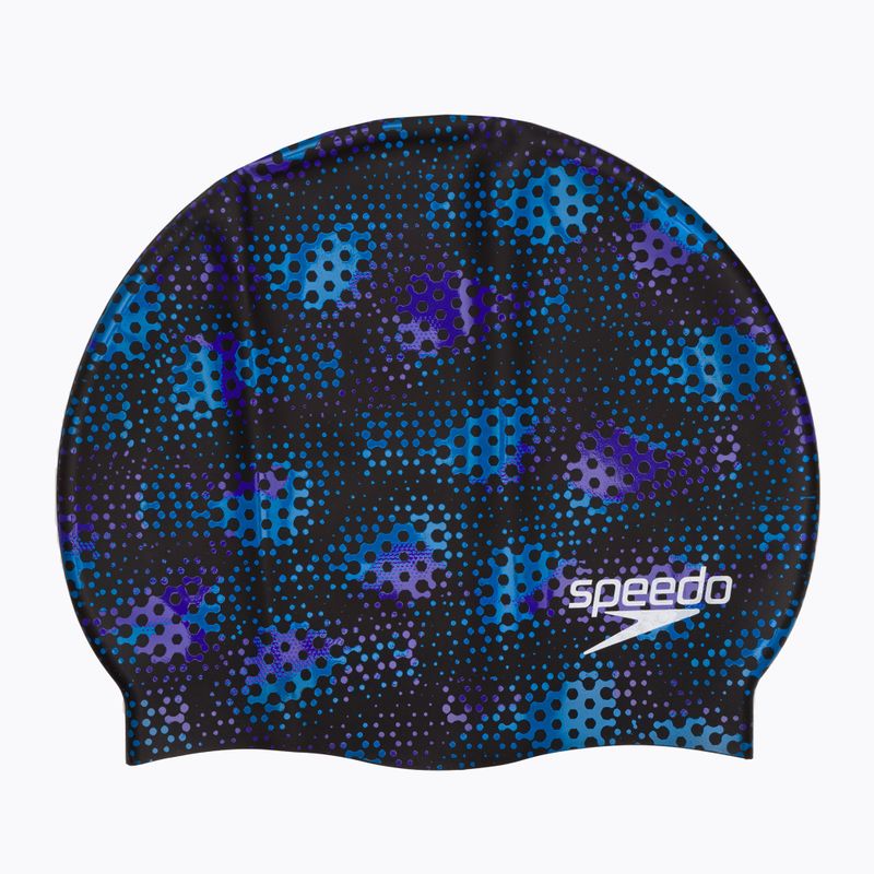 Speedo Slogan Print vaikiška plaukimo kepuraitė juoda 68-08386