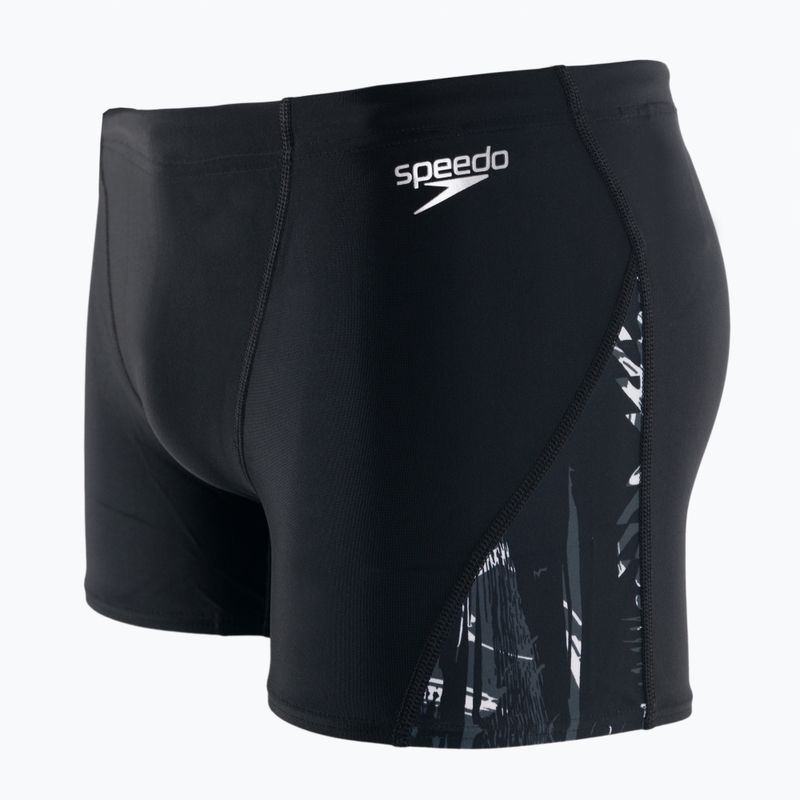 Vyriškos Speedo Allover V-Cut Aquashort H223 juodai baltos maudymosi kelnės 68-11366H223 3